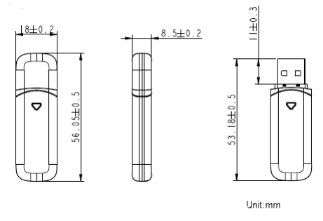 Mechanical Drawing - Apacer Technology Inc. UV110-UFD5 USB Flash Drives